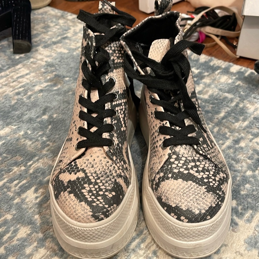 Madden Girl Snake Skin Platform high top sneaker boot